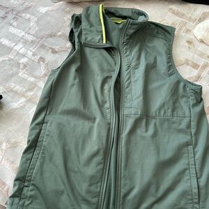 Green Sleeveless Vest with Zipper